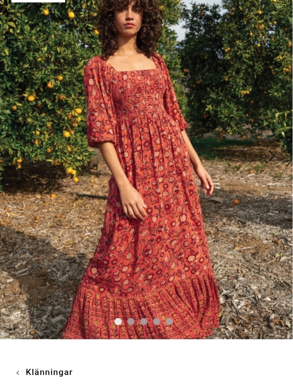 Billabong "Full Bloom" Red Floral Smocked Maxi Dress with Size Medium